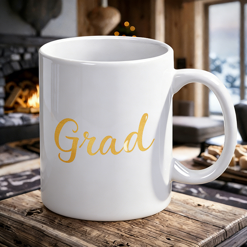 Coffee Tea Font - Elegant handwritten font 'Grad' ceramic mug,