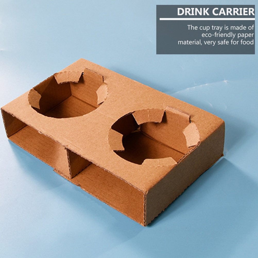 Coffee Tea With Milk - 10Pcs Eco-Friendly Biodegradable Paper Drink Carrier