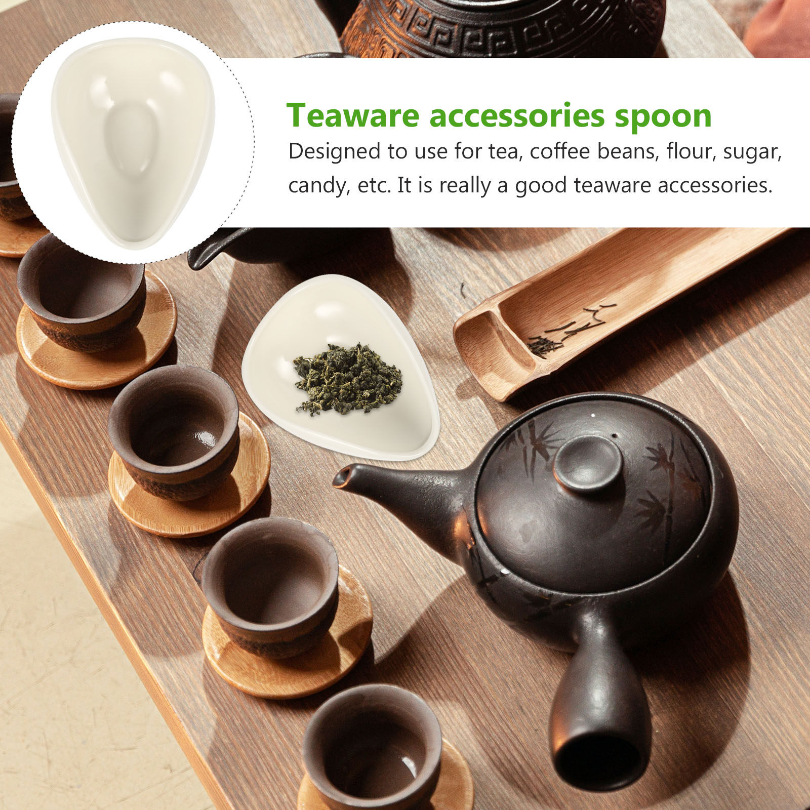Coffee Bean And Tea Leaf - 2Pcs Ceramic Tea Scoop for Loose