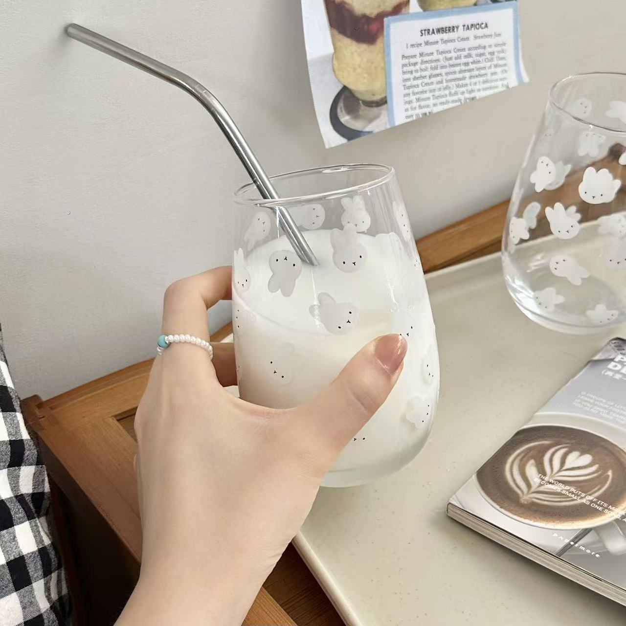 Cute Miffy Rabbit Printed Glas - Coffee Tea With Milk ulasan dan harga
