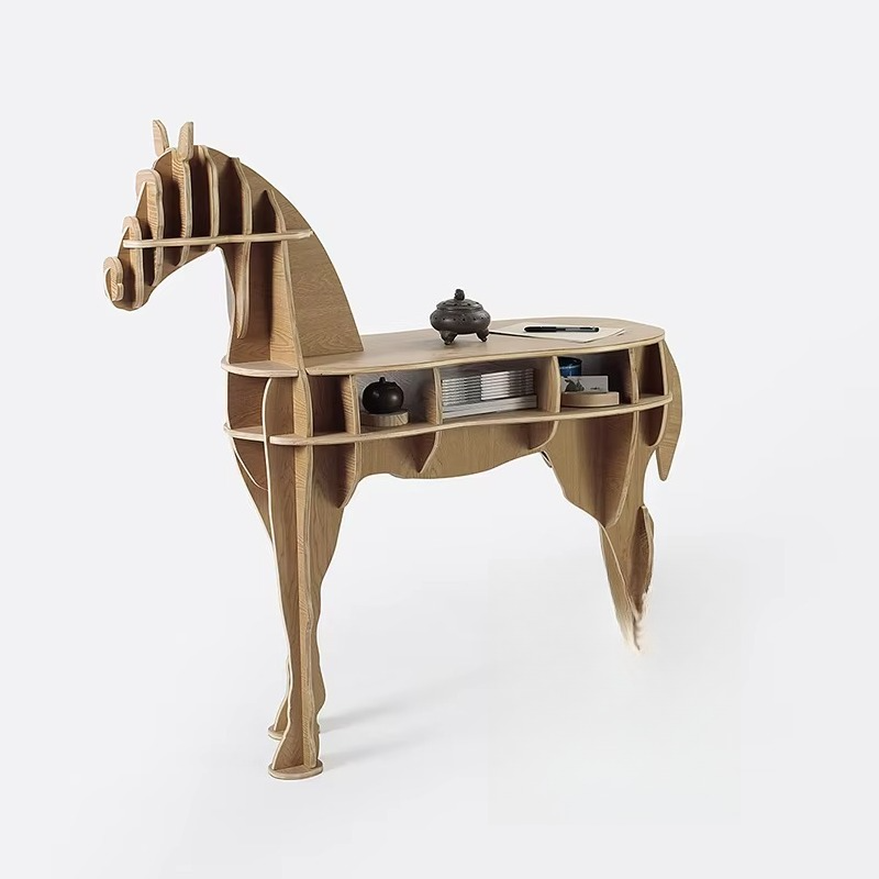 Creative Wooden Horse Tea Coff - Coffee Tea Library ulasan dan harga