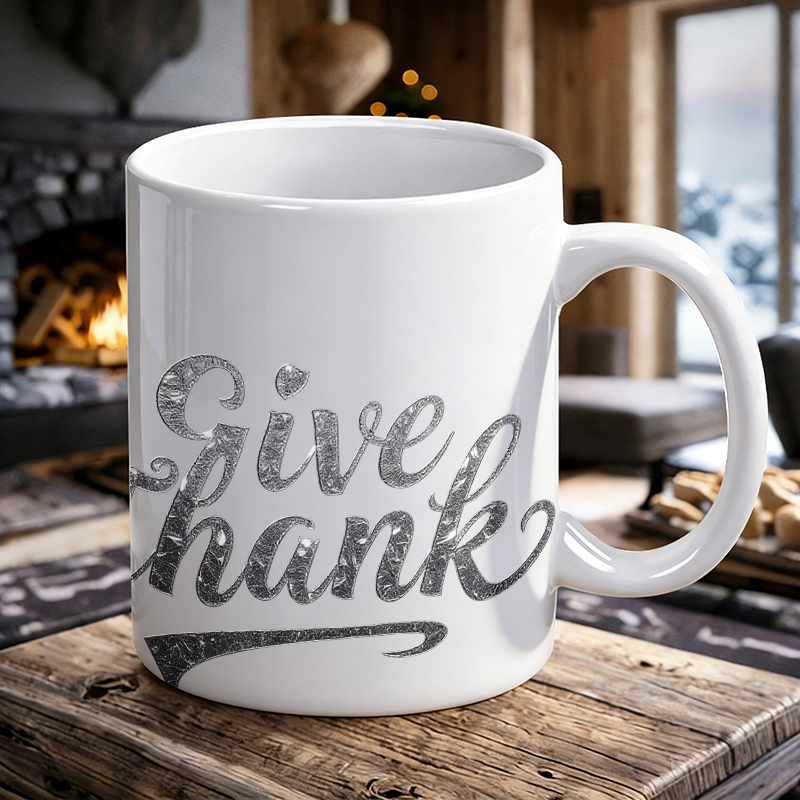 Silver Foil Font 'Give Thanks' - Coffee Tea Font ulasan dan harga