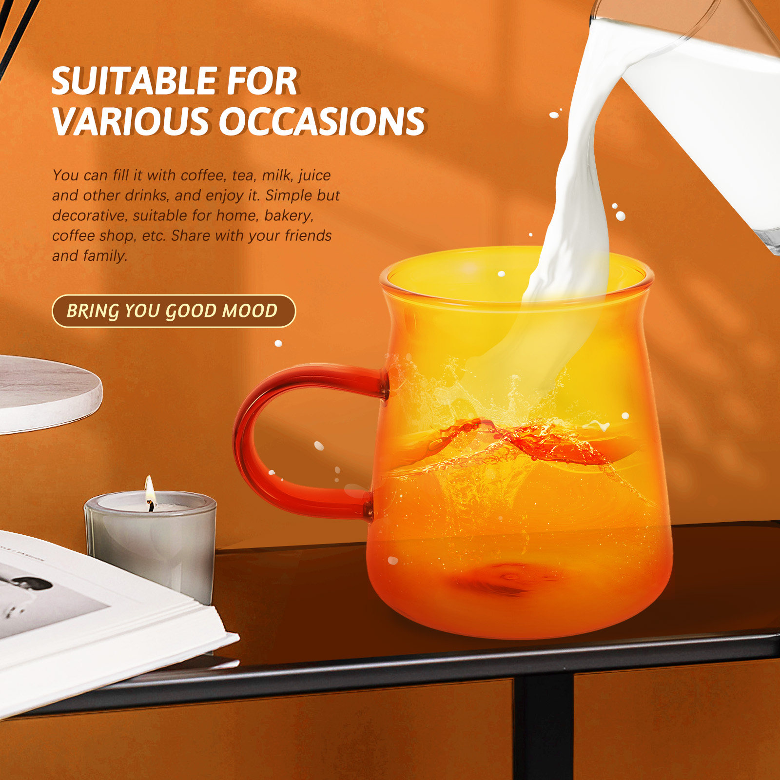 1Set Glass Coffee Cup and Sauc - Coffee Tea Hot ulasan dan harga