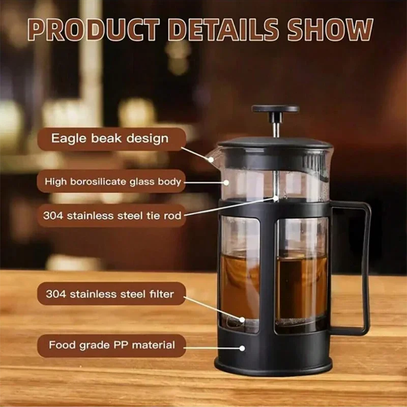 Coffee French Press Pot With F - French Press Glass ulasan dan harga