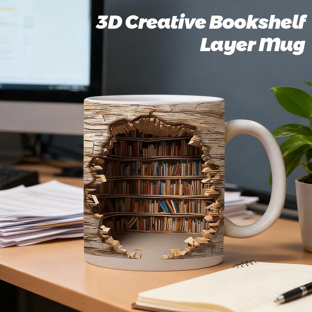 3D Creative Space Design Mugs  - Coffee Tea Library ulasan dan harga
