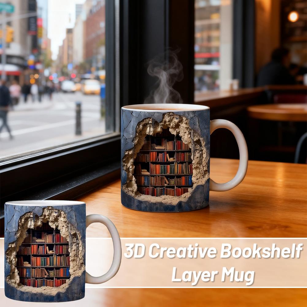 3D Creative Space Design Mugs  - Coffee Tea Library ulasan dan harga