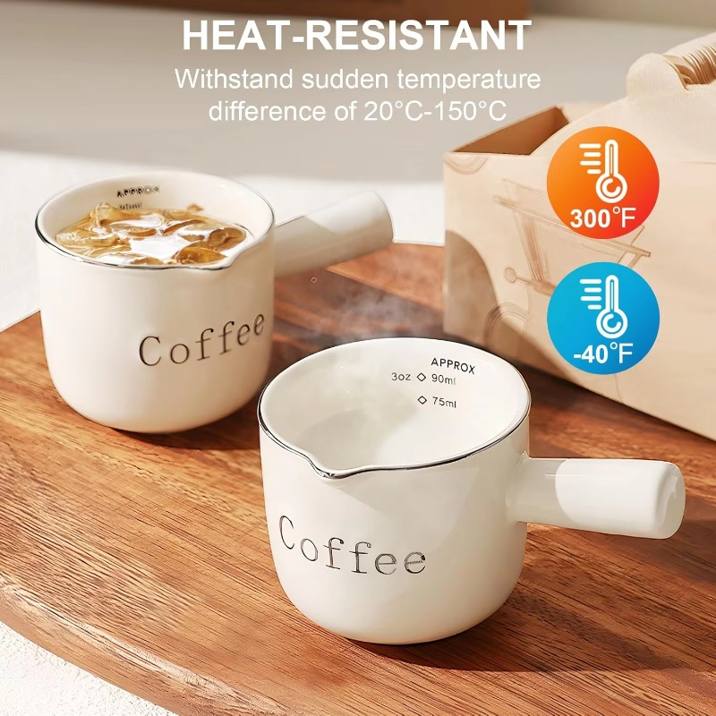Mini Ceramic Coffee Cup with H - Coffee Tea With Milk ulasan dan harga