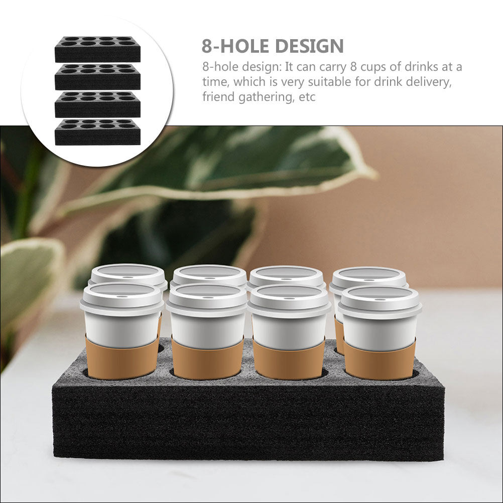 4Pcs 8-Hole Beverage Cup Tray  - Coffee Tea With Milk ulasan dan harga