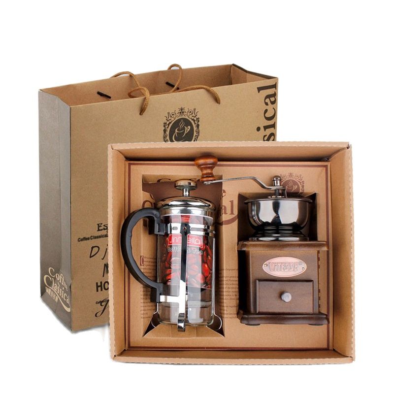Coffee Pot Coffee Grinder Set  - French Press Glass ulasan dan harga