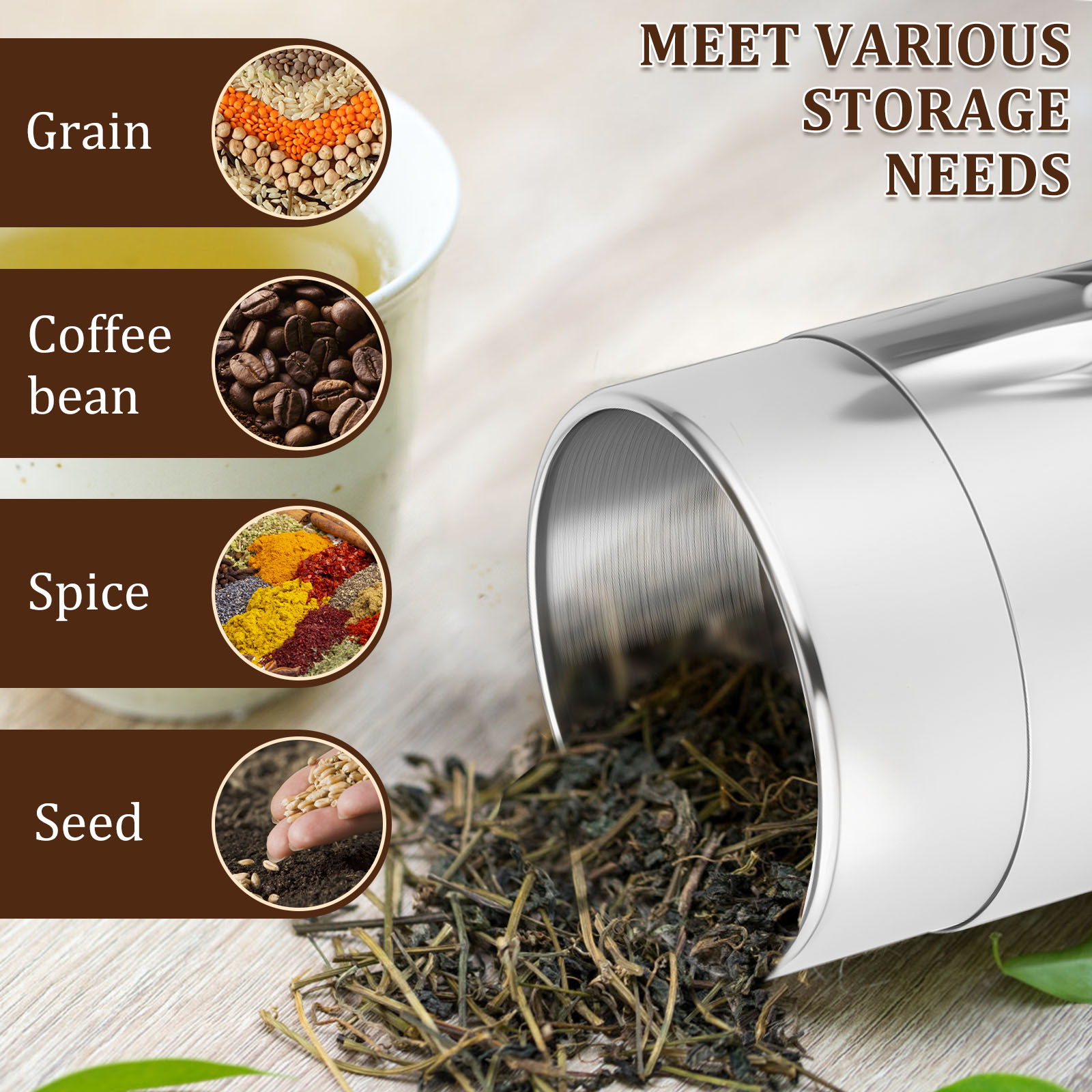 Stainless Steel Tea Leaf Tins  - Coffee Bean And Tea Leaf ulasan dan harga