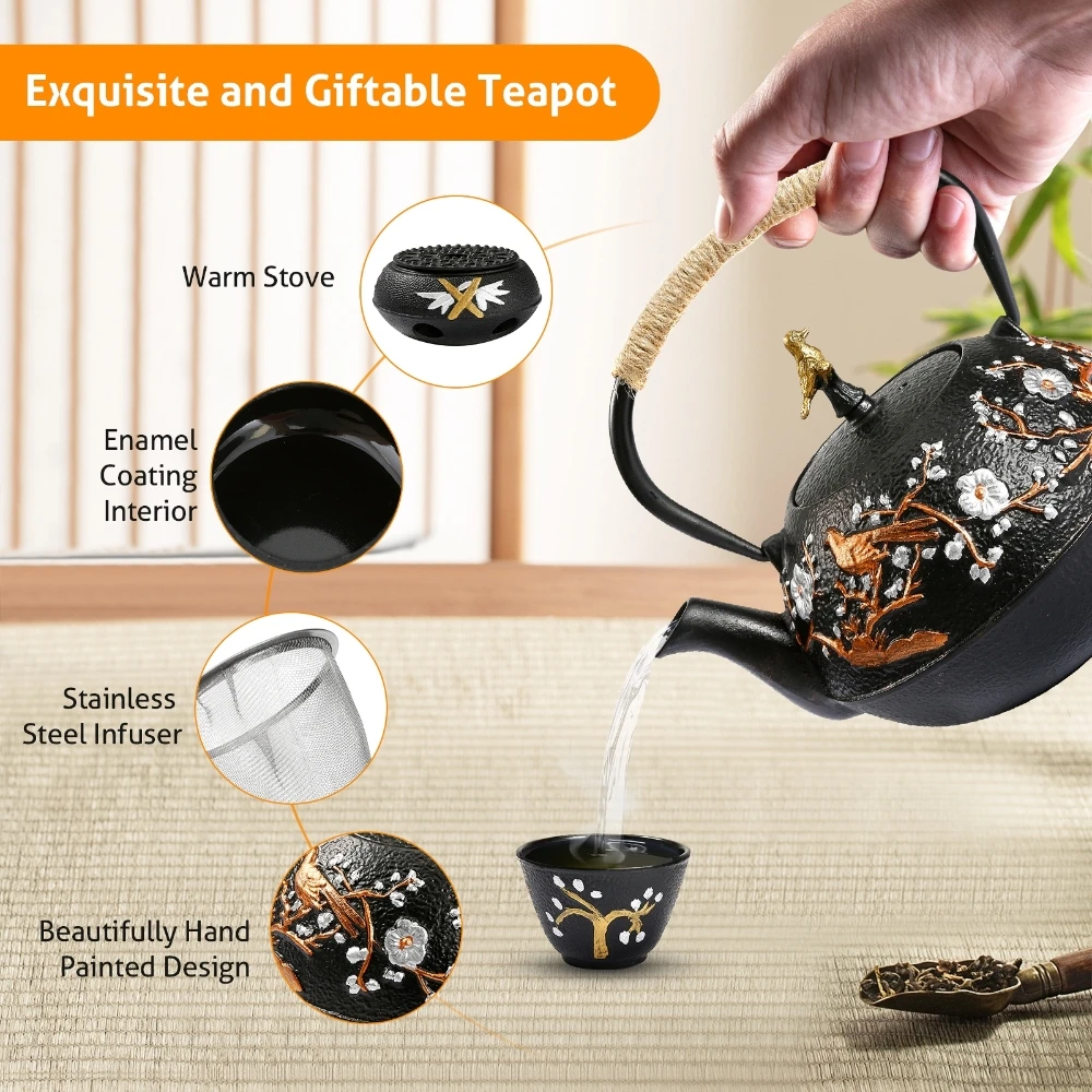 Cast Iron Teapot Set with Alco - Cast Iron Teapot ulasan dan harga