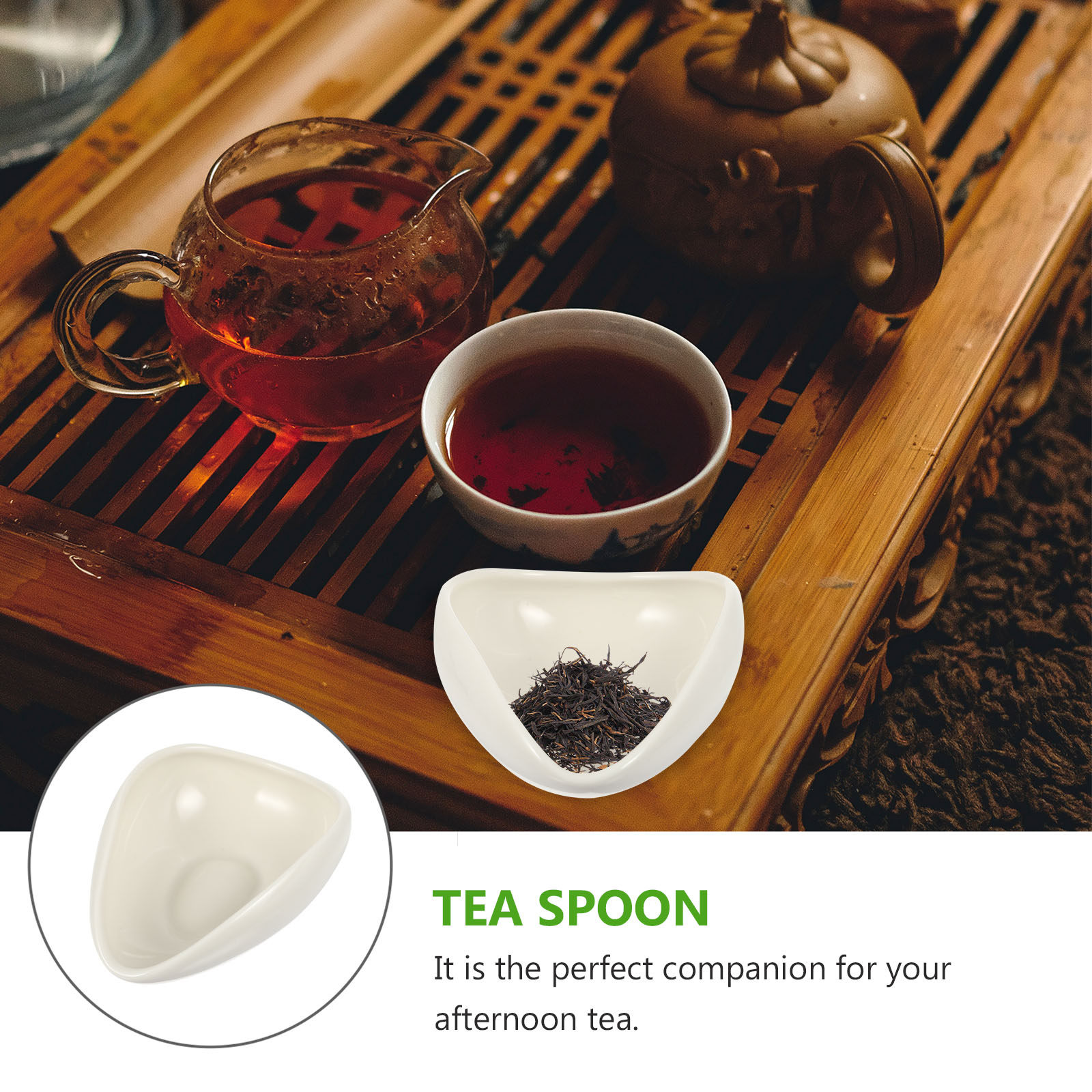 2Pcs Ceramic Tea Scoop for Loo - Coffee Bean And Tea Leaf ulasan dan harga