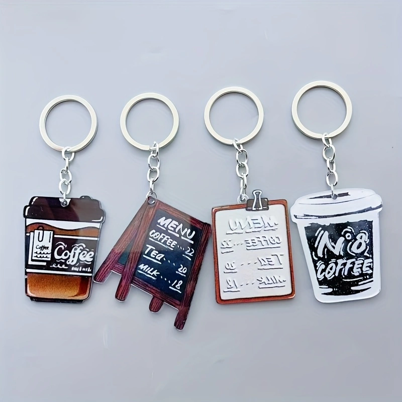8pcs acrylic coffee cup keycha - Coffee & Tea Restaurant ulasan dan harga